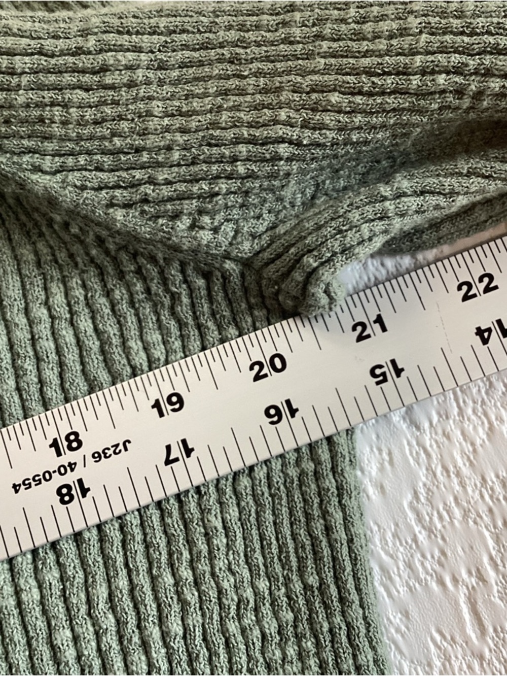 Vintage J Jill Ribbed Lettuce Hem Sweater Sage Green Cotton Y2K Minimalist Large - Picture 4 of 9